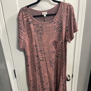 Lularoe Carly Dres - size XL (pink and grey)